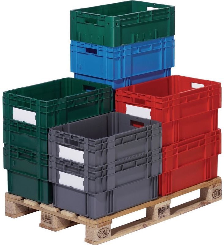 Drehstapelbehälter pp grau L600xB400xH420mm La-ka-pe