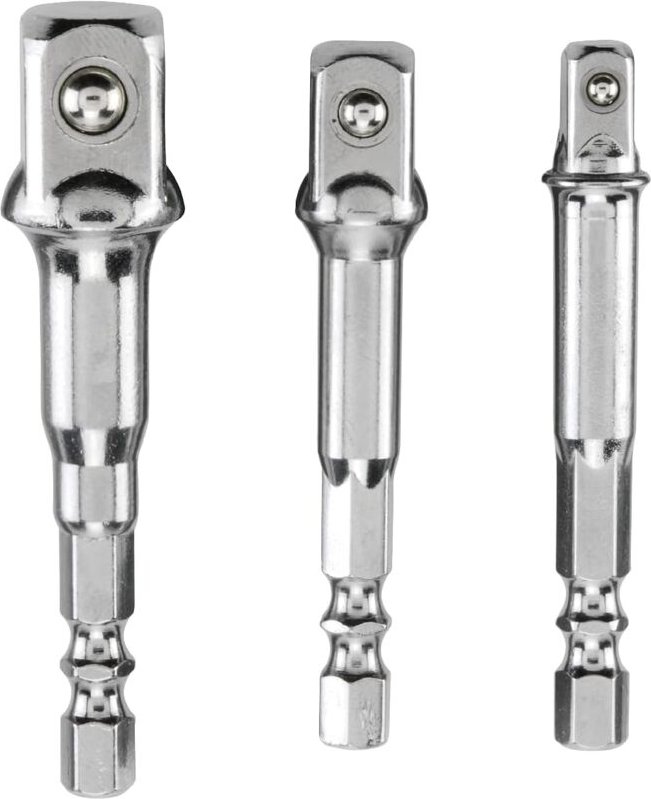 3 Stecknusshalter-Adapter – Bithalter-Schraubendreher oder Bohrschrauber – 1/4, 1/2 oder 3/8 Stecknuss