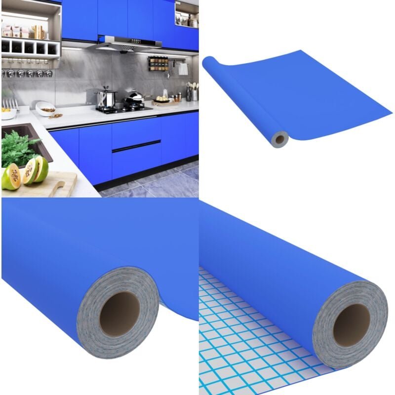 Thumbnail - Selbstklebende Möbelfolie Hochglanz-Blau 500x90 cm pvc - Möbelfolie - Möbelfolien - Home & Living - Blau