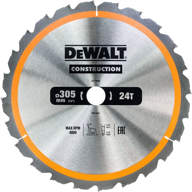 Zubehör - Sägeblatt 305x30 mm, 24 Zähne DT1958 - Dewalt