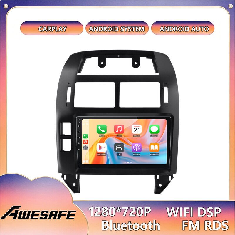 AWESAFE 4G Autoradio Android 13 4GB+64GB für Volkswagen Polo (2001-2009) 9'' Touchscreen mit CarPlay GPS Bluetooth Andro...