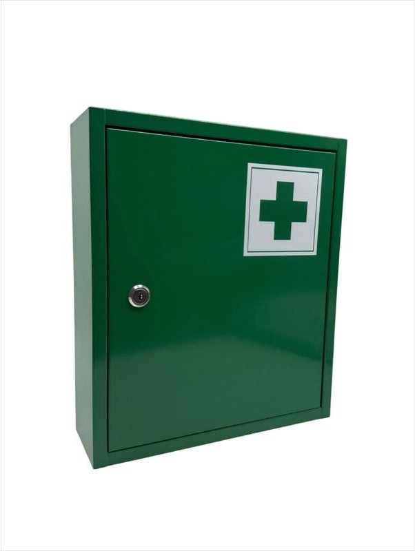 Relaxdays Medizinschrank, abschließbar, 3 Fächer, HxBxT: 36 x 31 x 10 cm, für Medikamente, Arzneischrank hängend, grün