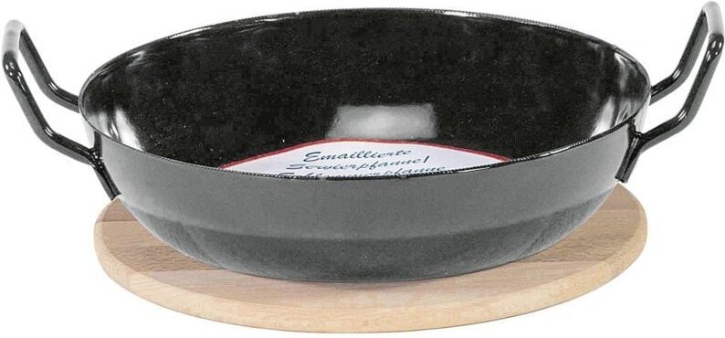 Servierpfanne mit Holzteller