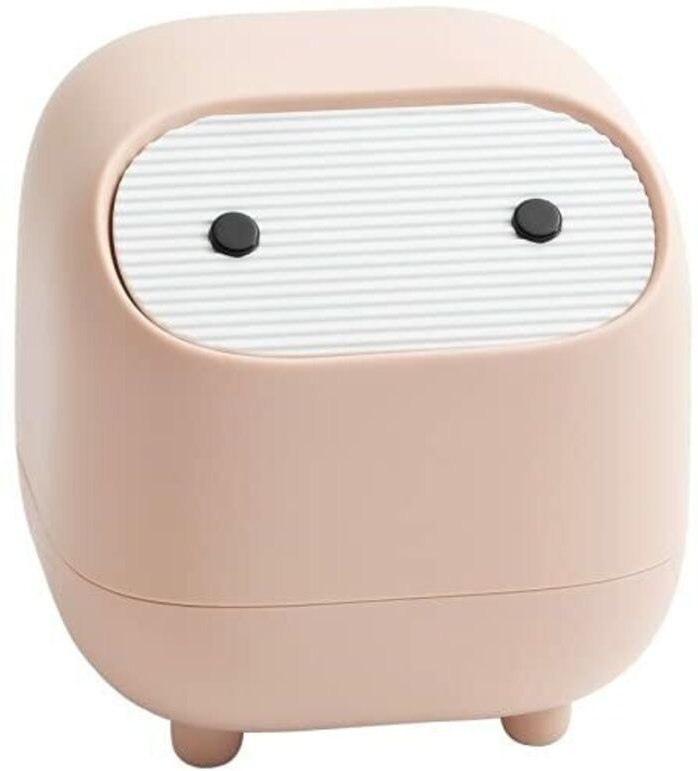 Ahlsen Mini-Mülleimer für die Arbeitsplatte mit Deckel, niedlicher Kunststoff-Mülleimer für Büro, Badezimmer, Tisch oder...