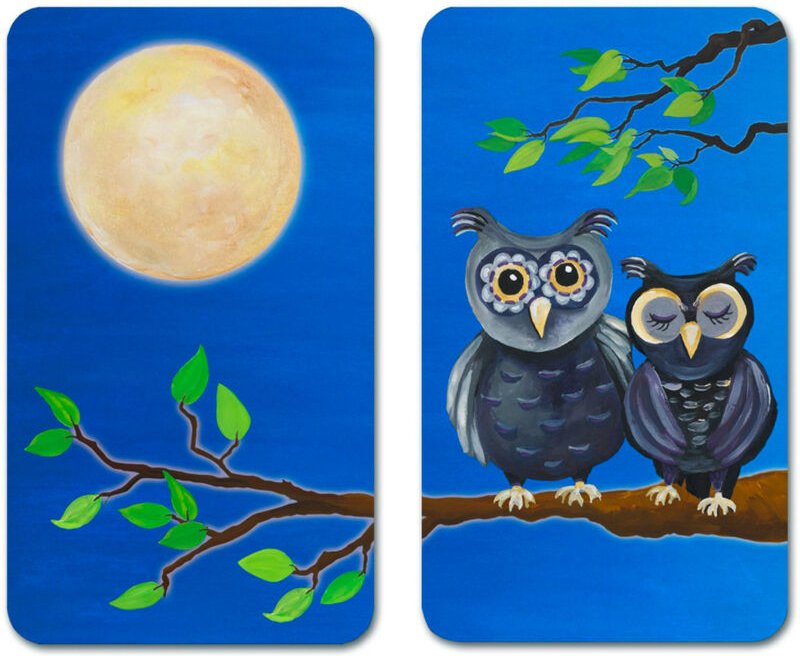 ABDECKPLATTE MOTIVPLATTE HERDABDECKPLATTEN GLAS EULEN GLASPLATTE 2 Stück WENKO