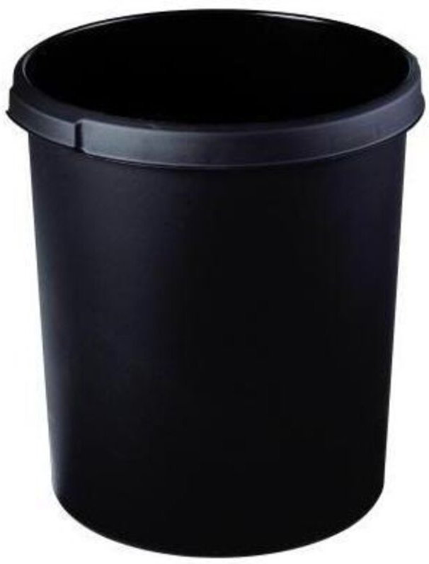 HAN - Papierkorb klassik 37,5 x 41 cm (d. x h) 30l Polypropylen Farbe: schwarz 1 Sortierfach