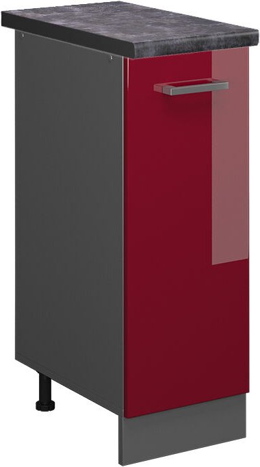 Apothekerschrank R-Line, Bordeaux Hochglanz, 30 cm , AP Anthrazit, Vicco