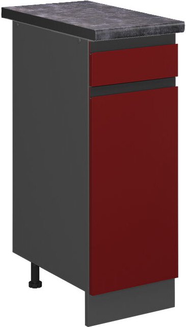 Küchenunterschrank R-Line, Rot, 30 cm , ap Anthrazit Vicco