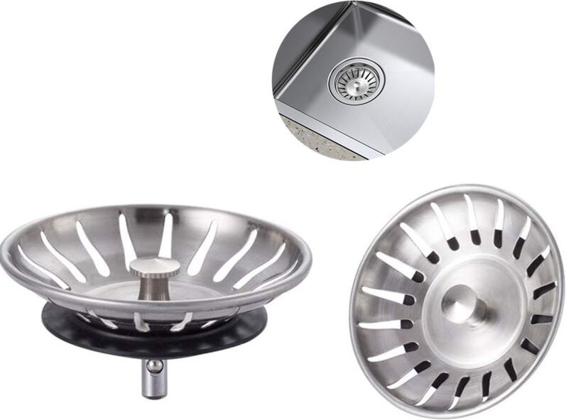 Edelstahl-Spülbeckenstopfen – universelles Spülbeckensieb (Durchmesser: 78 mm), Spülbeckenabfluss mit 18 Schlitzen, vers...
