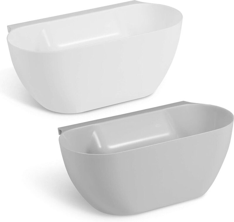 Hängender Küchenabfalleimer – 2er-Set für Bioabfall – Weiß und Grau