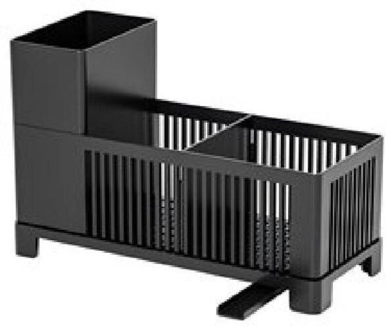 Küchenspülen-Organizer und -Ablage, schwarzer Schwammhalter, Kunststoff-Aufbewahrungsregal für die Küchenarbeitsplatte