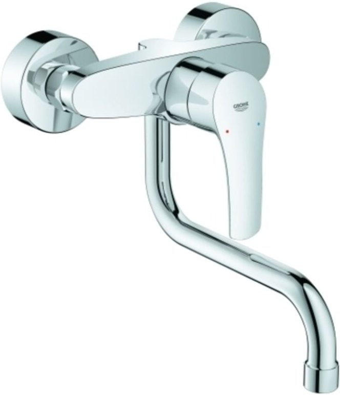 Wand-Spültisch-Einhebelmischer Eurosmart chr, schwenkb. Auslauf, Ausladung 216mm - Grohe