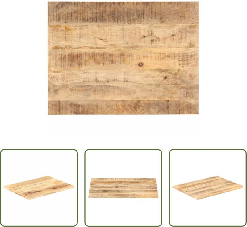 vidaXL Holztischplatte - Tischplatte Massivholz Mango 25-27 mm 70x60 cm