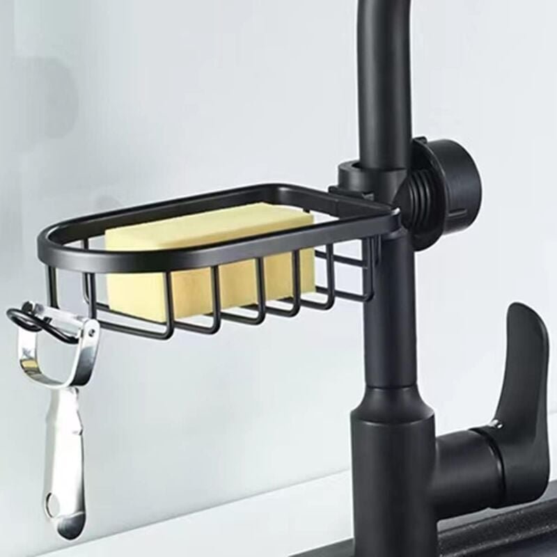 Seifenhalter für Duschstangen mit Haken – ohne Bohren, Ablage, Korb, Organizer für Schwamm und Zubehör – für 20–27 mm St...