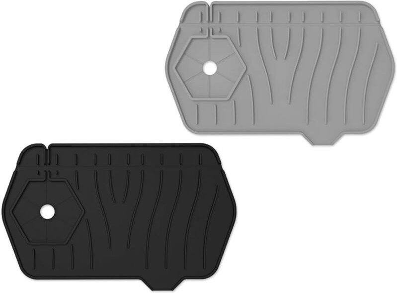 Thumbnail - Spülbeckenmatte, 2er-Set Silikon-Armaturenmatten, Schutzmatte für Arbeitsplatten, multifunktionale Abtropfmatte zum Schu...