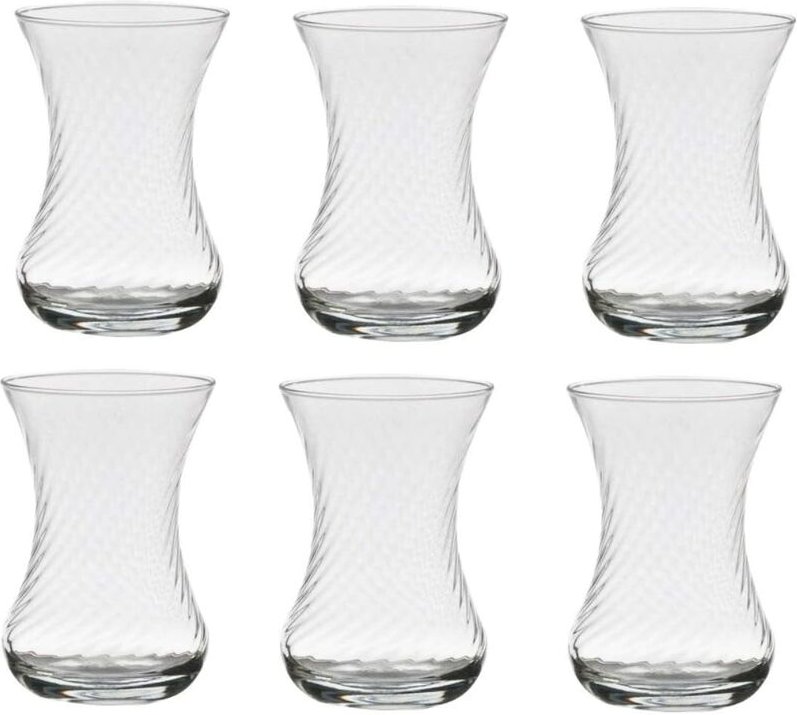 Pasabahce Teeglas Set 6 Teilig 42781 Glas 6 Personen Spülmaschinengeeignet Teegläser Service Heissgetränk Türkischer Tee...
