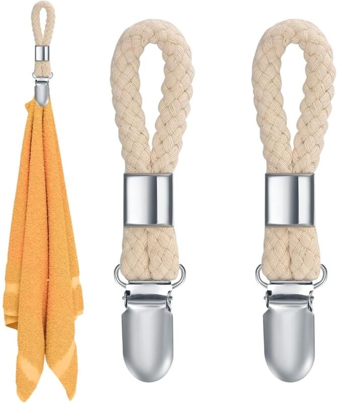 Bluedeer - 2 Stück Handtuch Clips mit Schlaufen, Handtuch Klammer, Haken für Handtücher, Geschirrtuch Handtuchhalter Cli...