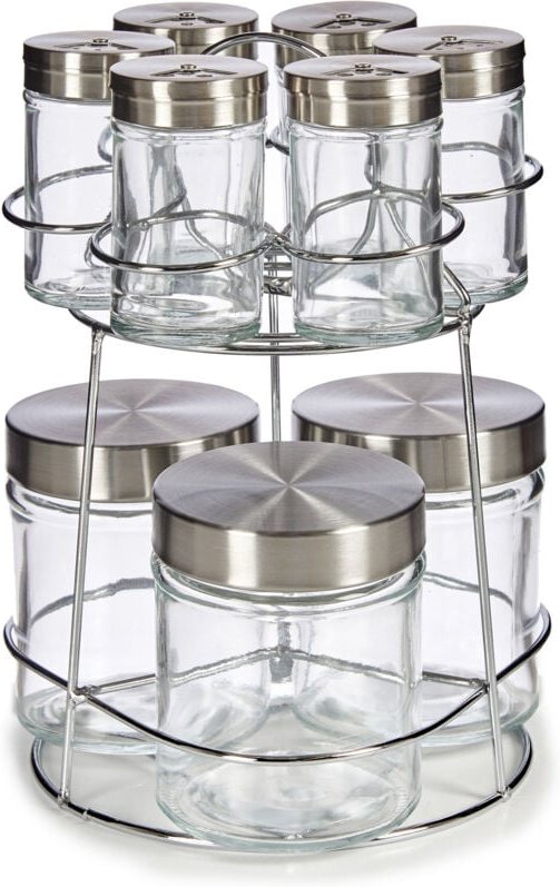 Gewürzbehälter nivan auf einem Metallständer, 9 Gläser