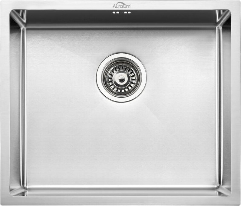 Edelstahl Küche Spülbecken Waschbecken 1 Becken Küchenspüle Einbauspüle mit Siphon, Überlauf und Seifenspender, 50 x 43 ...