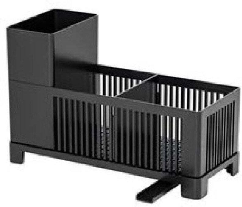 Spülbecken-Organizer und Küchenspülen-Organizer, schwarzer Schwammhalter, Kunststoff-Aufbewahrungsregal für die Küchenar...