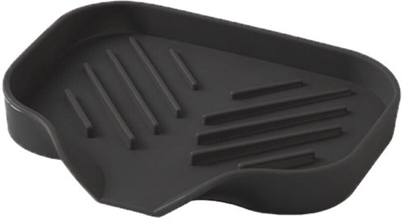 Schwarzer Schwammhalter aus Silikon, 12,5 x 10 x 1,7 cm, 1 Spülbecken-Organizer, Ablage, Seifenbürste, geeignet für Küch...