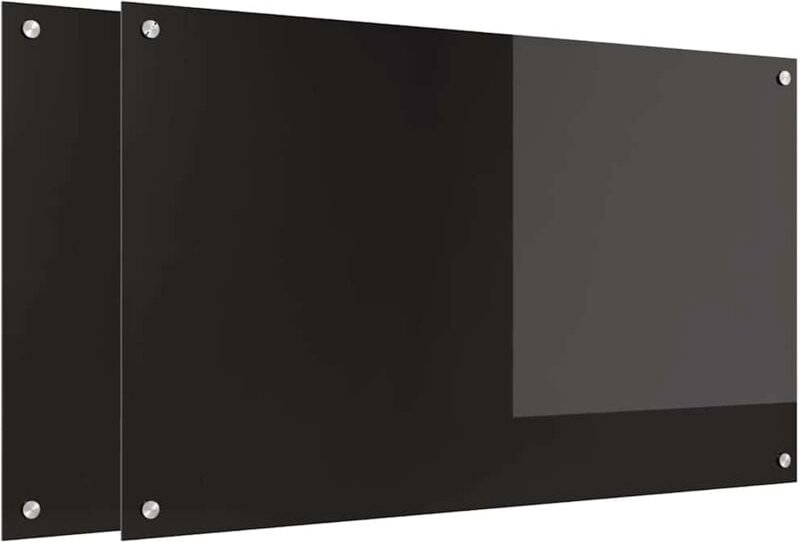 Küchenrückwand Schwarz 100 x 60 cm Gehärtetes Glas vidaXL