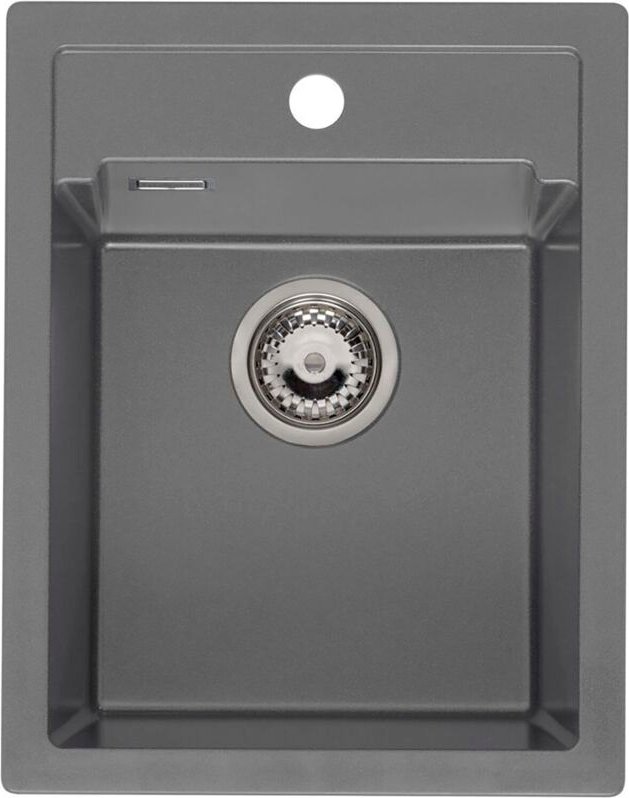 Reginox - Einbauspüle mit Frontblende Amsterdam 34- robustes Spülbecken aus Granit, grey silvery