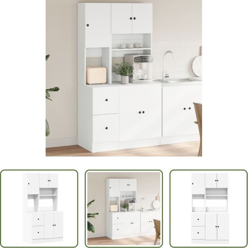 vidaXL Küchenmöbel - Küchenschrank Weiß 95x50x180 cm Holzwerkstoff