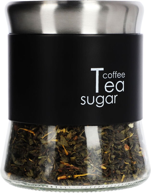 Kadax - Vorratsglas mit Schraubverschluss, aus Glas, mit Deckel, 750 ml, Schwarz