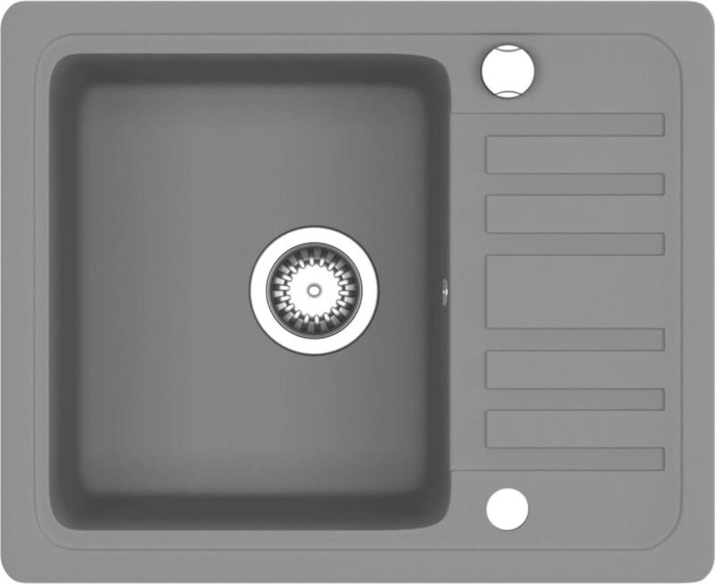 Granitspüle Einzelbecken Grau Vidaxl