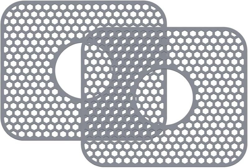 Silikon-Spülbeckenschutzmatte, 34,3 x 29,5 cm, Abtropffläche, schützt das Spülbecken vor Flecken und Kratzern (2 Stück, ...