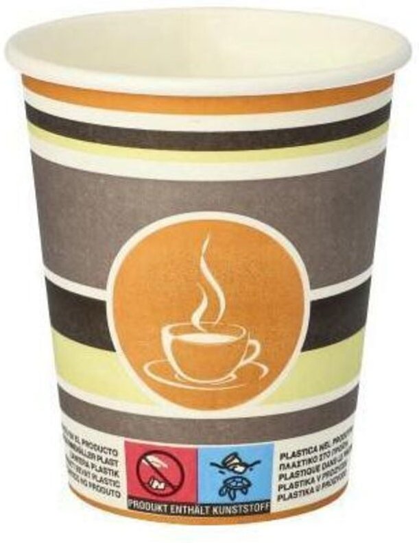 Thumbnail - Trinkbecher Coffee To Go Einweg 200ml Pappe mehrfarbig 50 St./Pack.