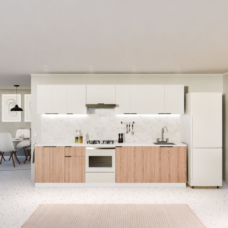 Küchenschrank Mit Arbeitsplatte - Moderner Spülenunterschrank Mit 30 mm mdf, Soft-Close-Scharniere, Verstellbare ABS-Füß...