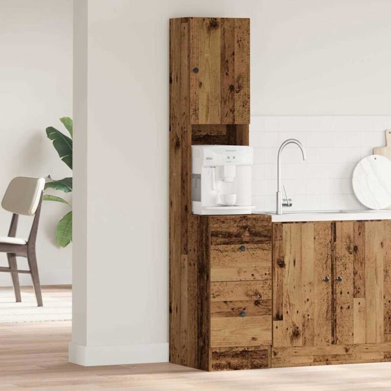 Küchenschrank mit Schubladen mit Regal Altholz Holzwerkstoff Vidaxl