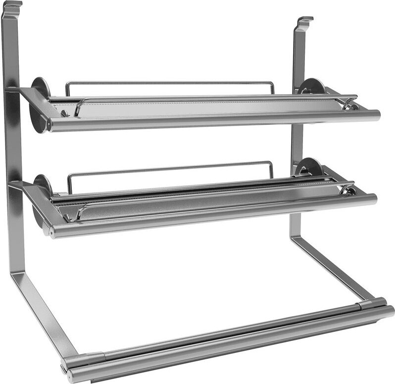 Kesseböhmer Linero style Rollenhalter Edelstahloptik 3-etagig 352 x 150 x 310 mm zum Einhängen von sotech