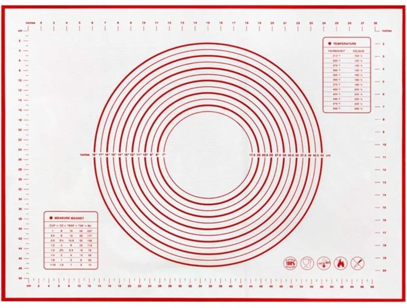 Küchenaufbewahrungszubehör, wiederverwendbare Silikon-Backmatte, 60 x 40 cm, kann die Größe messen, rutschfeste Antihaft...