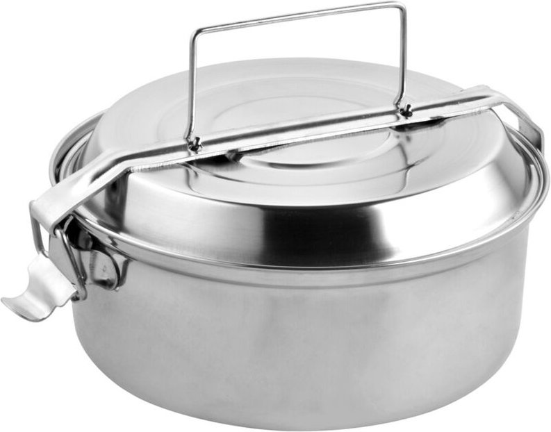 Fiambrera Acero Inoxidable Con 2 Platos ø 18 cm.