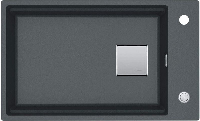 Einbauspüle Kubus kng 110-62 Graphit 125.0512.512 Granitspüle Exzenterbetätigung mit verdecktem Über- und Ablauf inkl. A...