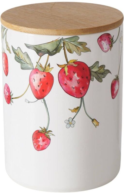 Küchenbehälter aus Keramik mit Erdbeermuster emily