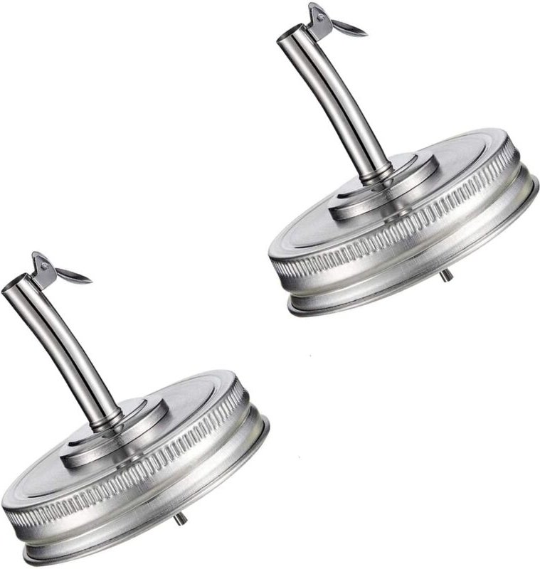 Abdeckung für Ölausgießer aus Edelstahl, Abdeckung für Ölausgießer, 2 auslaufsichere Düsenkappen aus Edelstahl mit Decke...