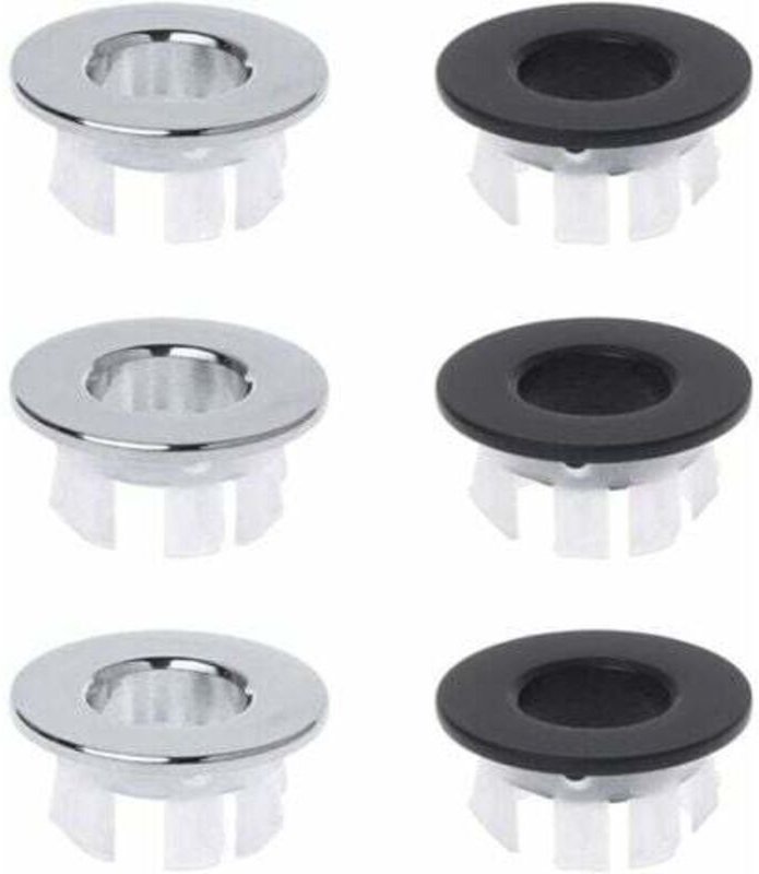 6 Stück Waschbecken Überlauf Abdeckung Ring Spüle Überlaufring Waschbecken Überlaufstopfen Abdeckung