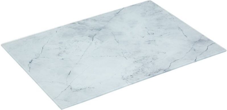 5five Simply Smart - Schneidebrett aus Glas mit Marmor-Muster, weiß, 30 x 40 cm