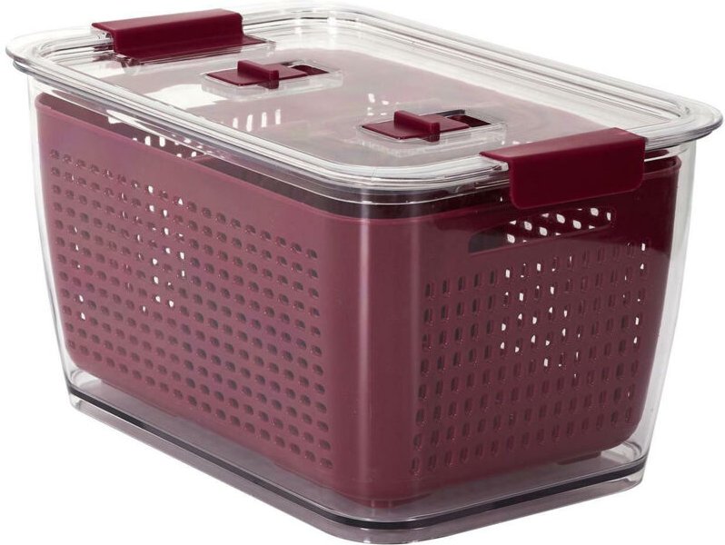 VORRATSBEHÄLTER für Obst und Gemüse im Kühlschrank, burgunderrot