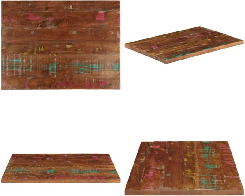 Tischplatte 80x50x3,8 cm Rechteckig Altholz Massiv - Altholz - Massivholz