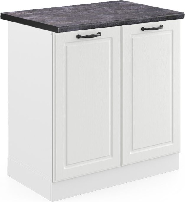 Vicco - Spülenunterschrank R-Line, Weiß Landhaus, 80 cm , ap Anthrazit