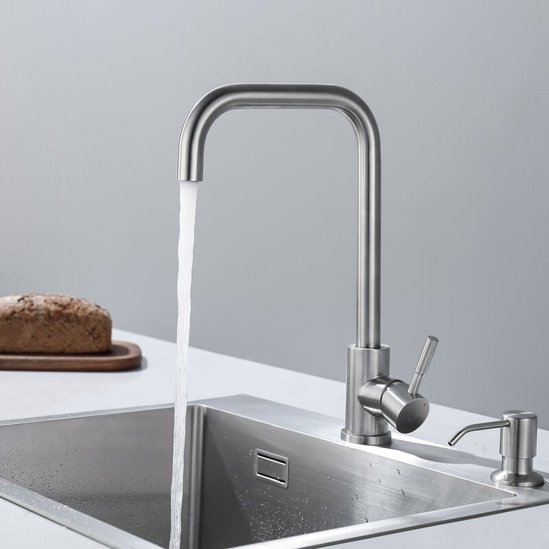 Thumbnail - Wasserhahn Küche 360° Drehbar Küchenarmatur aus Edelstahl Geeignet für Spülbecken Mischbatterie Armatur Küche, Anti-Fing...