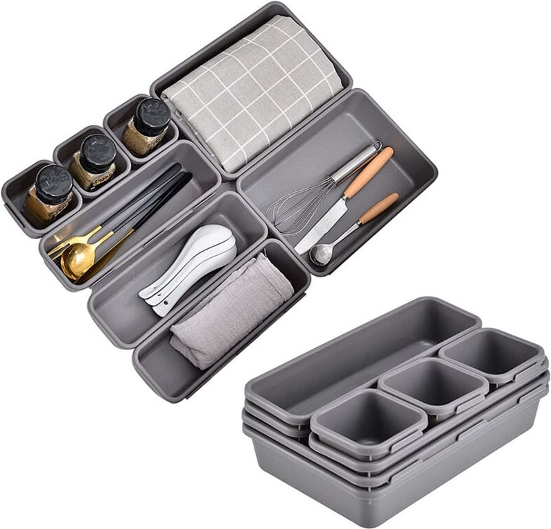 Sinbinta - 16er-Set Schubladen Ordnungssystem Büro, Kunststoff Schreibtisch Organizer, Schublade Organizer Büro für Küch...