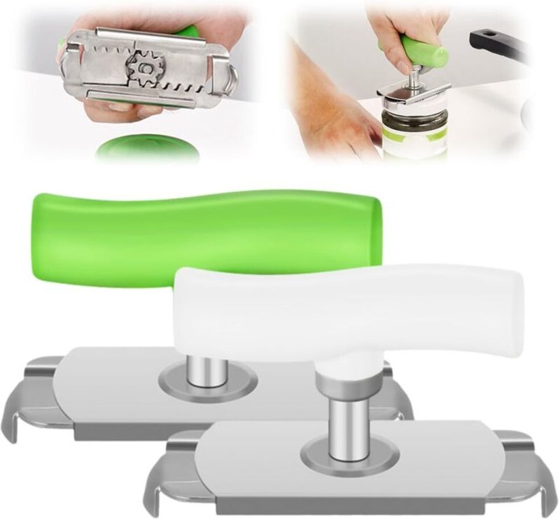 Verstellbarer manueller Dosenöffner, Mehrzweck-Glasöffner, Flaschenöffner aus Edelstahl für ältere Menschen mit Arthriti...