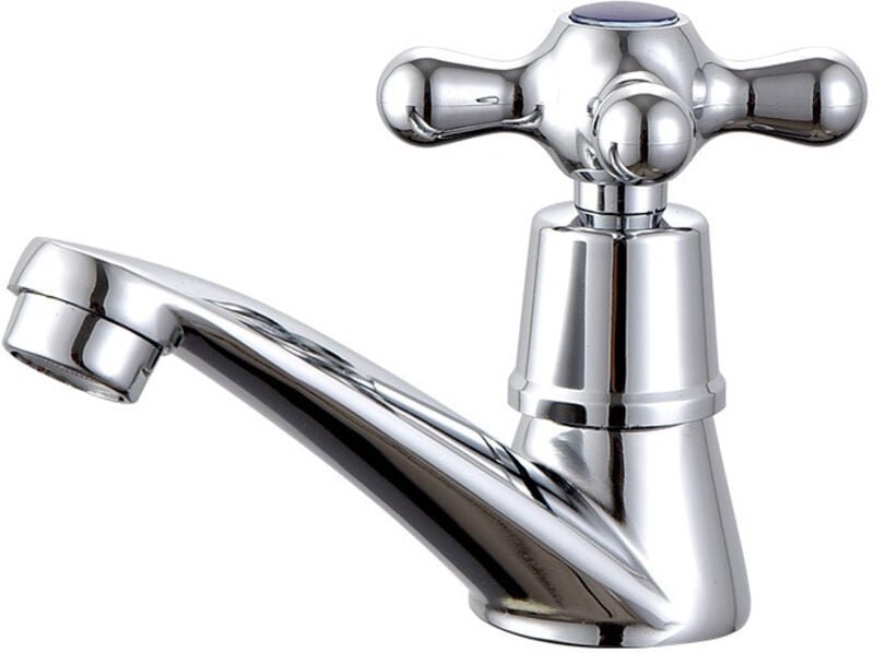 Einzelner Kaltwasserhahn, verchromter einzelner Kaltwasserhahn, Waschbecken, Wasserhahn, für Badezimmer, Toilette, Wasch...