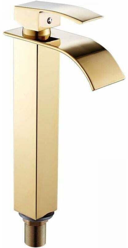 Thumbnail - Rubinetto per lavabo a cascata, miscelatore per lavello a beccuccio piatto, rubinetto per bagno con acqua calda e fredda...